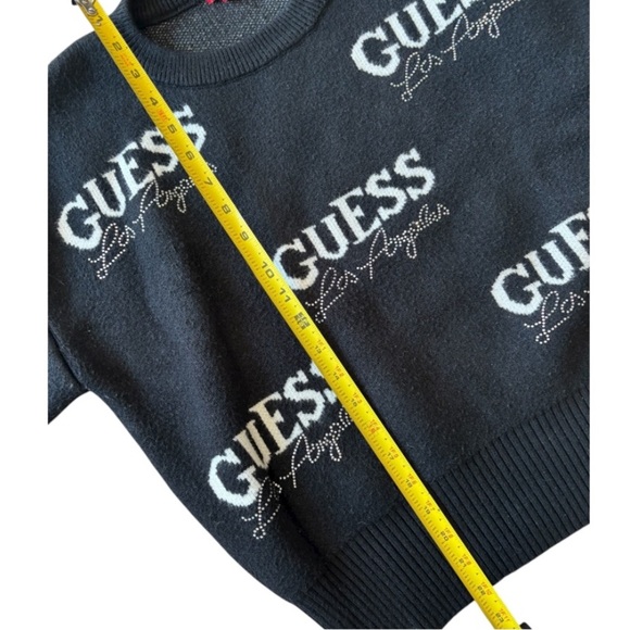 GUESS Black and White All Over Logo Crewneck Women’s Sweater Size Small - Picture 8 of 8